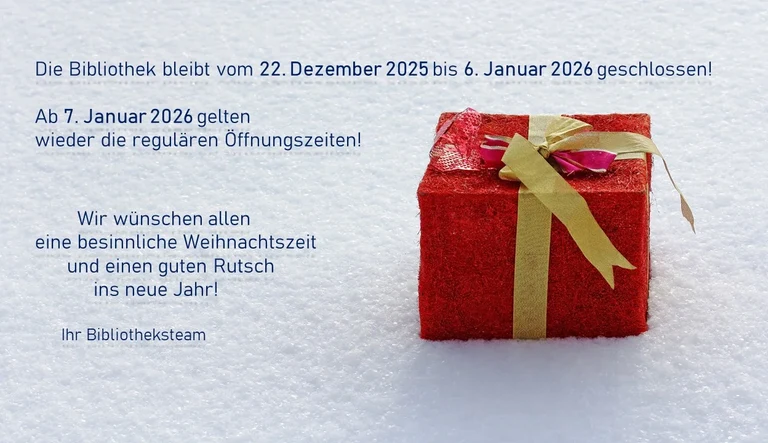 Schließzeiten über Weihnachten und den Jahreswechsel