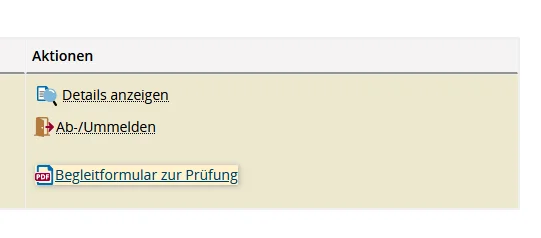 Begleitformular zur Prüfung
