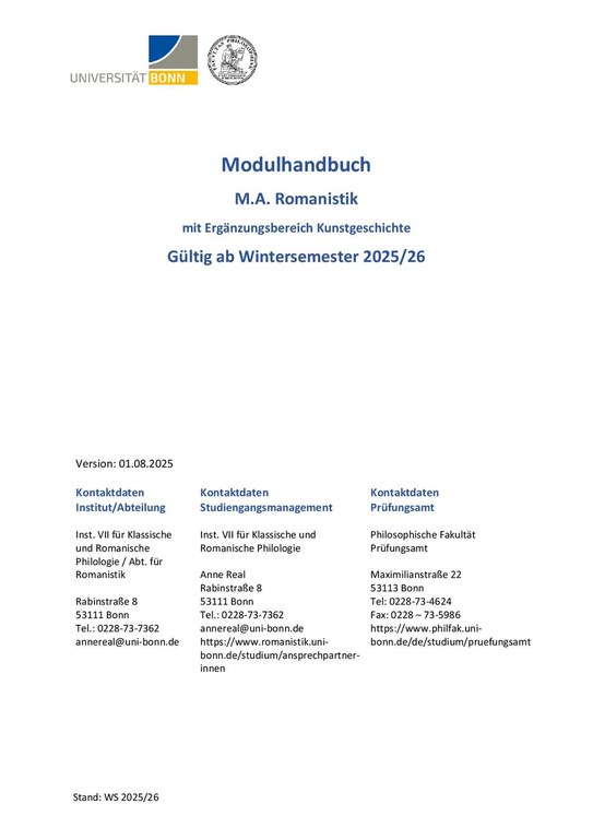 M.A. Romanistik_Modulhandbuch mit Ergänzungsbereich Kunstgeschichte ab SoSe25.pdf